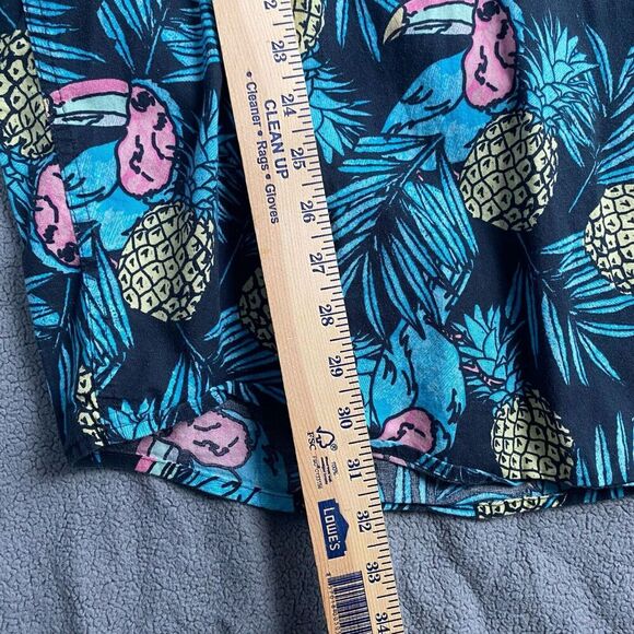 Foundry Supply Co Young Mens Size 3XLT Button Down Short Sleeve Parrot Pineapple - Picture 5 of 10